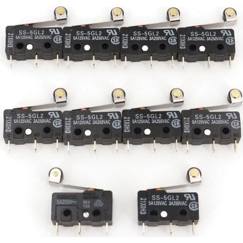 10Pcs OMRON SS-5GL2 Hinge Roller Lever SPDT 3Pin Subminiature Basic Limit Switch