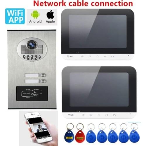 7 Inch Wifi Video Door Phone Apartment Video Intercom System Doorbell With 2 Button IP Wireless Access Control System