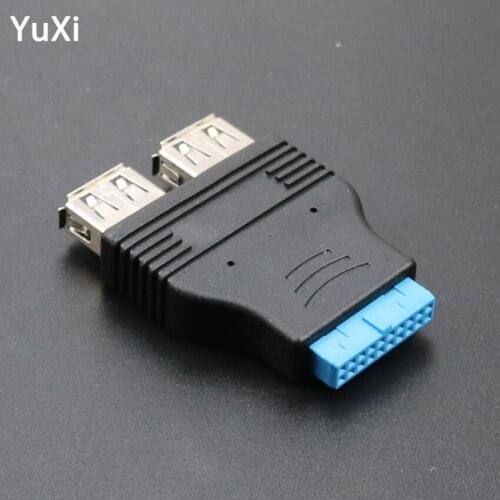 YuXi Dual USB 3.0 Female Port to Motherboard Mainboard Internal 20pin Adapter 19Pin/20Pin to Dual USB3.0 Adapter Connverter