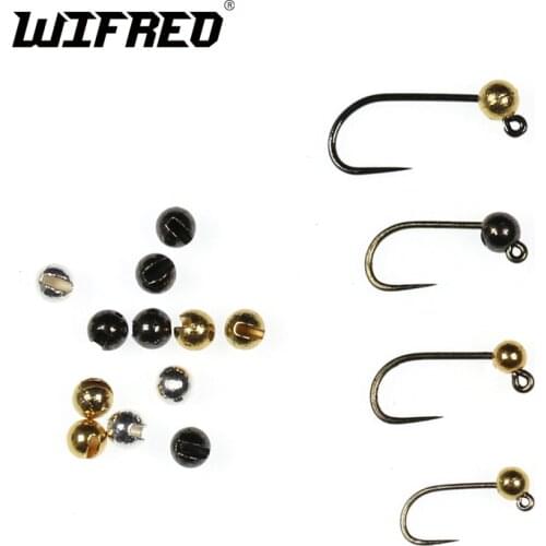 Wifreo 20PCS Slotted Tungsten Beads 2.5mm 2.8mm 3mm 3.5mm Gold Silver Black Orange Pink Jig Nymph Fly Tying Materials