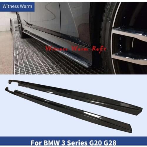 High Quality Carbon Fiber FRP Side Bumper Lip Apron Side Skirts For BMW New 3 Series G20 G28 Body Kit
