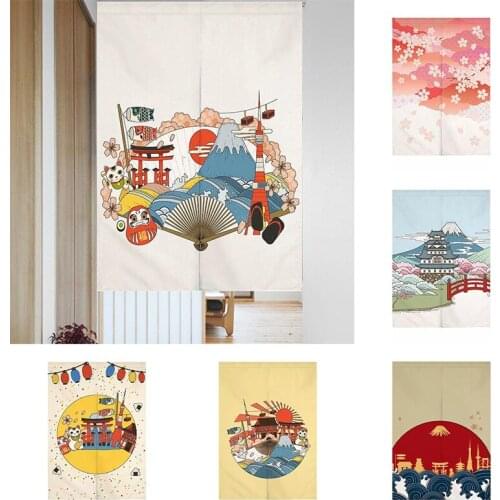 Japanese Kitchen Toilet Door Curtain Bedroom Geomantic Curtain Blackout Partition Curtain Home Decoration Half Panel Curtain