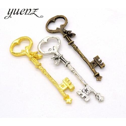 YuenZ 3 pcs 3 colour Antique silver Plated key Charm Pendants for Jewelry Making DIY Accessories Jewelry Findings 76*21mm O203