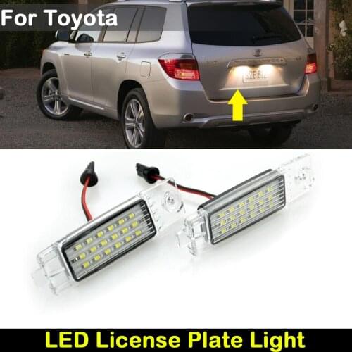 For Toyota Harrier Hiace Highlander Land Cruiser RAV4 Car Rear white LED license plate light number plate lamp