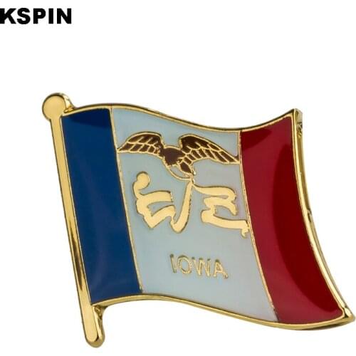 U.S.A Iowa State Badges flag badge flag lapal pin on backpack pins for clothes 10pcs XY0210