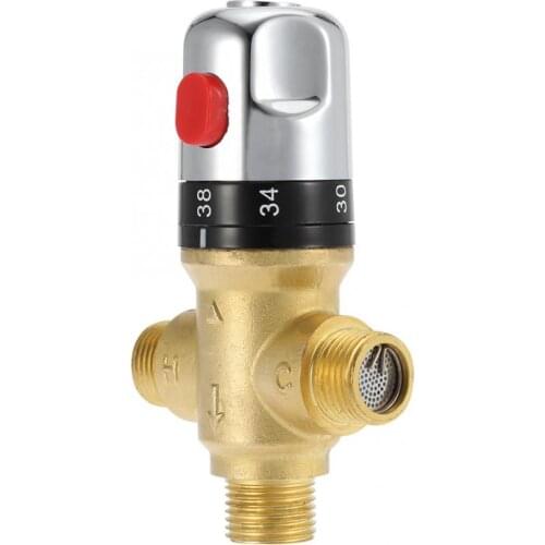 1PC Brass Pipe Thermostat Faucet Thermostatic Mixing Valve Bathroom Water Temperature Control Faucet Cartridges
