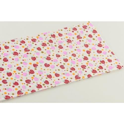 1 piece printed fruit designs home textile 50cmx50cm sewing tecido doll cloth pre-cut fat quarter white cotton fabrics quilting