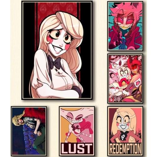 50 Designs Anime H Hotel Whitepaper Poster HomeDecal Painting Wall Sticker for Coffee House Bar A3 42X30CM