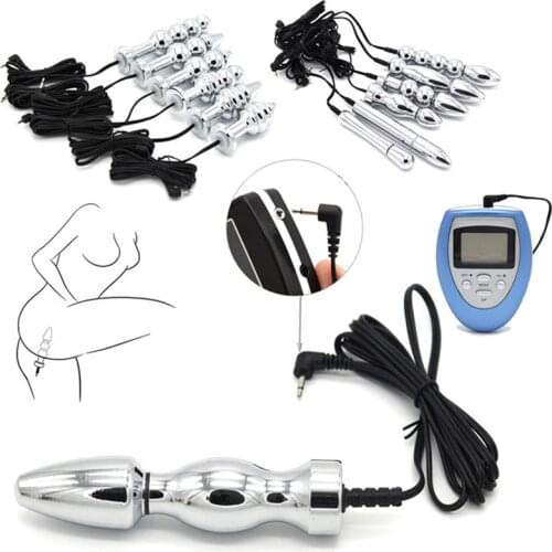 Electric Shock Anal Beads Butt Plug Vibrator G spot Prostate Stimulation Massager Dildo Vibrator Adult Sex Toys for Women Men