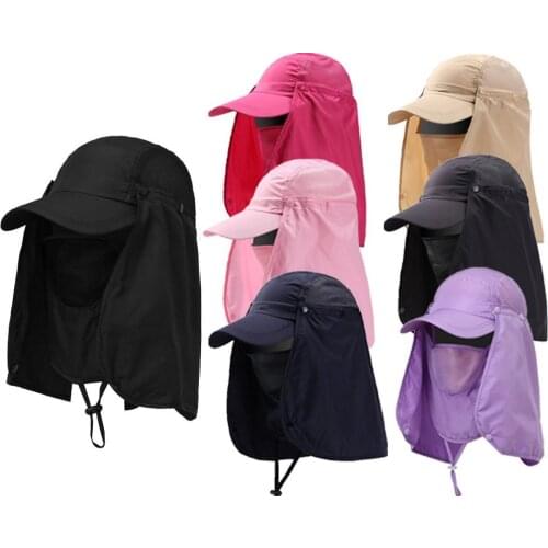 Unisex Waterproof UV Protection Breathable Baseball Hat Fisherman Hat Sun Hat Climbing Quick-Drying Cap With Face Neck Flap