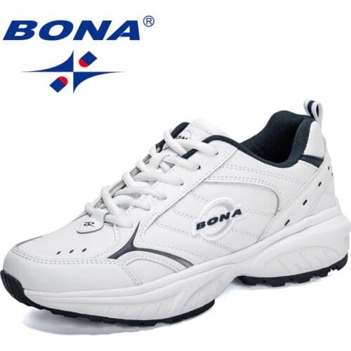 BONA 2021 New Designers Classics Action Leather Running Shoes Men Jogging Sneakers Man Casual Walking Shoes for Mansculino Comfy