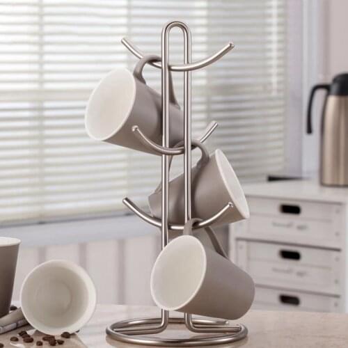 Household Kitchen Vertical Storage Rack Coffee Mug Storage Rack Ceramic Cup Tea Cup Rack Kitchen Accessories Drain Cup Rack