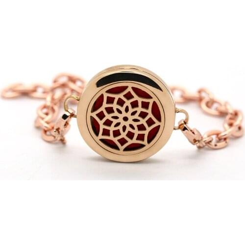 BOFEE Essential Oil Bangle Bracelet Tree Of Life Aromatherapy Diffuser Magnet 316L Stainless steel Locket Hand Chain Jewelry