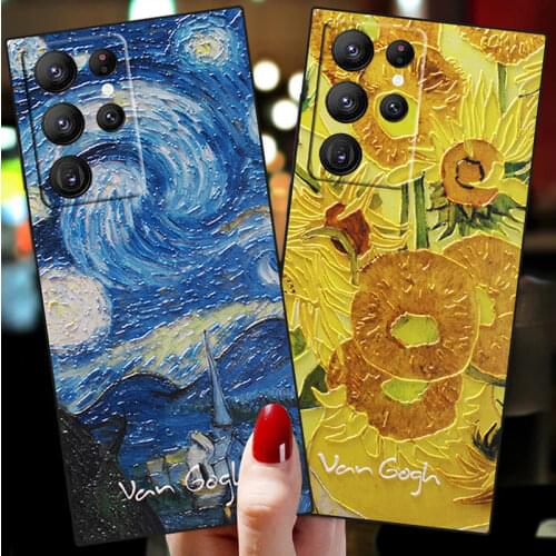 Emboss Phone Case For Samsung Galaxy A31 A12 5G Case Cover M12 Coque M31 Prime Capa 3D Art Painting Starry Night TPU Back Shell