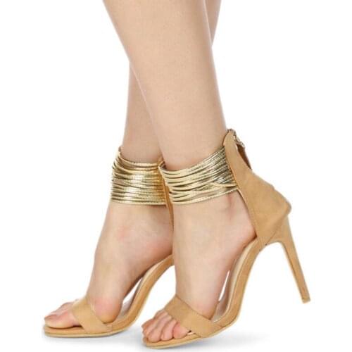 Black Stiletto Heel Sandals Sexy High Heel Sandals Suede Woman Shoe Sandal Style Back Zipper Fashioin Free Ship Wholesale