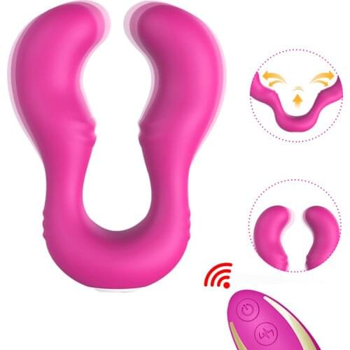 Double Vibrator Dildo Wireless Remote Control Masturbator Lesbian G-spot Stimulate Orgasm Strapless Dildo Double penetration Gay