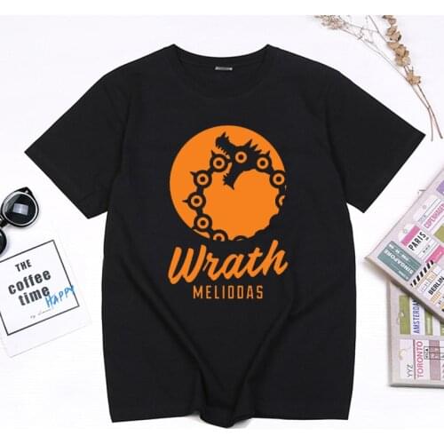 Seven Deadly Sins Anime T-shirt Dragon Sin of Wrath Meliodas Manga Graphic Tops Summer Short Sleev Streetwear Hombre Camisetas