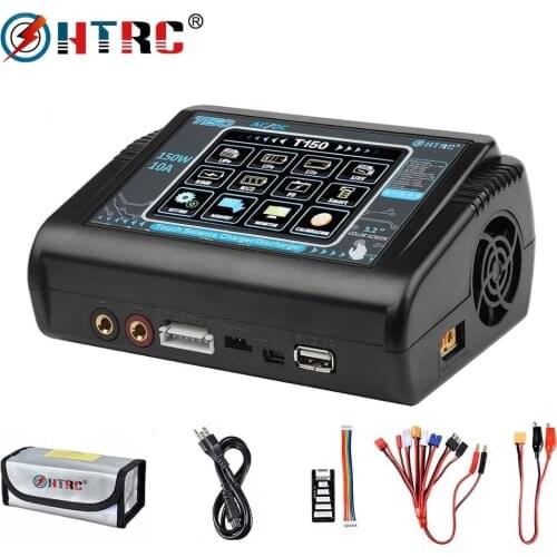 HTRC T150 RC Charger AC/DC 150W 10A LCD Touch Screen Lipo Charger For LiPo LiHV LiFe Lilon NiCd NiMh Pb Battery