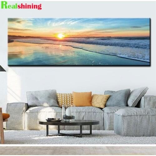 Sunset Seascape diamond Paintings large cross stitch diamond embroidery sea picture of rhinestone diamond mosaic 5d icon N1628