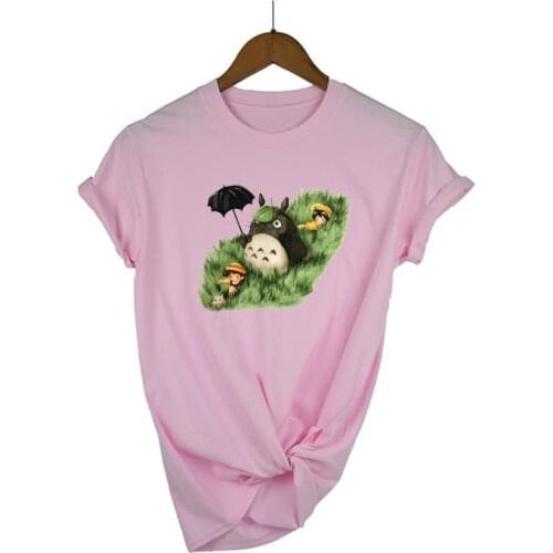 Kawaii Totoro Harajuku Funny Cartoon T Shirt Women Cute Anime Graphic Vintage T-shirt 90s Ullzang Tshirt Fashion Top Tees Female
