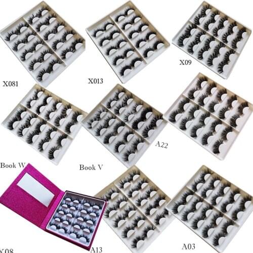 Eyelashes book 25mm 16 pairs lashes book Thick long Lashes False Eyelash box eyelash book Eyelash box lashes set
