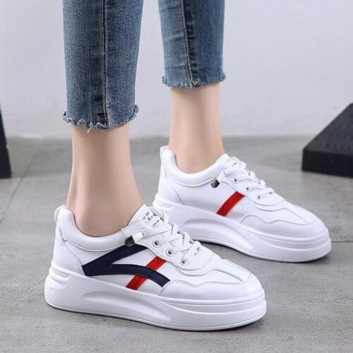 2021 Fashion Women Sneakers Women Casual Shoes Female Flats Platform Spring Autumn Lace Up Vulcanized Shoes Tenis Feminino