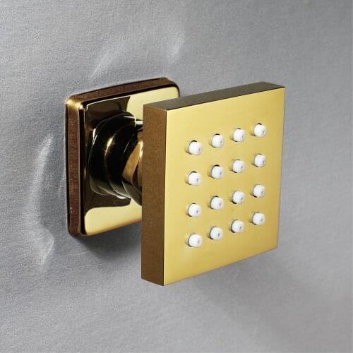 Copper And Titanium Gold Nozzle Side Spray High-end Hotel Shower Square Waist Spray Cross-border Thickening 50X 50mm Bathroom