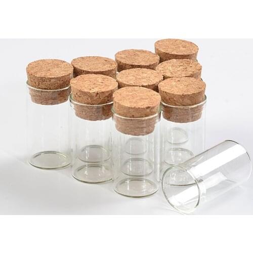 Mini Glass Jars with Corks 4ml 5ml 6ml 18ml 22ml Bottles Jars Containers Sand Liquid Food Wedding Gift Tiny Vial Bottles 100pcs