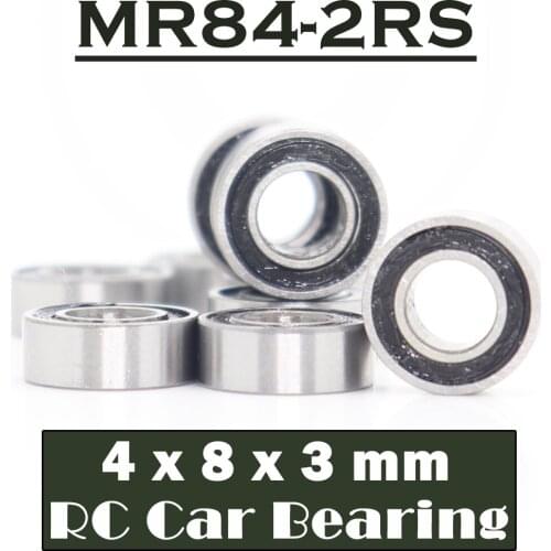 MR84RS Bearing High Quality ( 10 PCS ) 4*8*3 mm Hobby Electric RC Car Truck MR84 RS 2RS Ball Bearings MR84-2RS Black Sealed