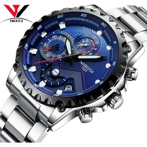 Relogio 2018 Famous Military Watch For Men Watches Brand Luxury Male Clock Sport Wristwatch Steel Analog Quartz-watch NIBOSI