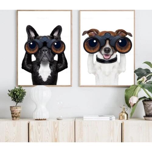 Funny Greyhound French Bulldog Dog Wall Art Canvas Painting Nordic Posters And Prints Animal Wall Pictures For Living Room Decor