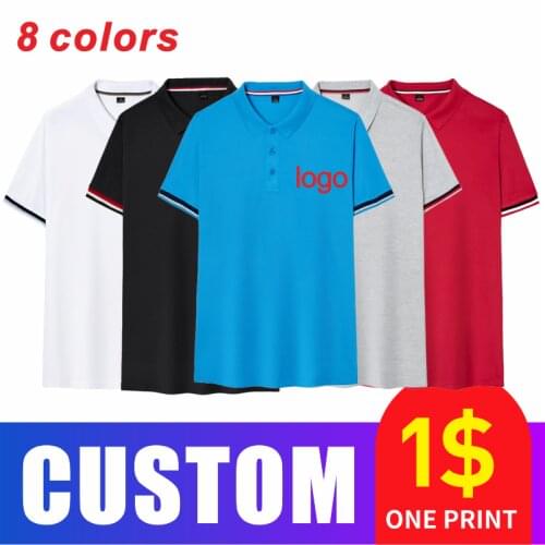 2021 summer new style mens polo shirt mens short-sleeved printed embroidery shirt casual work clothes customization