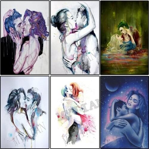 NEW 5D DIY Full Square / Round Drill Diamond Painting Art Love Kissing Couple Embroidery pattern handmade living room decor gift