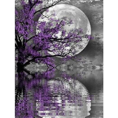 Landscape Moon DIY Embroidery Cross Stitch 11CT Kits Craft Needlework Set Printed Canvas Cotton Thread Home Decoration Sell