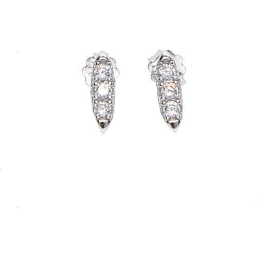 Simple silver jewelry 100% 925 Sterling Silver/Gold color Sparkling bar Stud Earrings With Clear CZ Jewelry Brincos