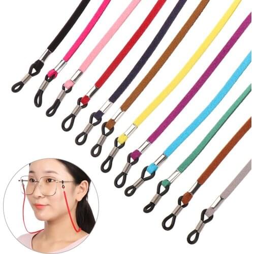 Adjustable Face Mask Lanyards Anti-lost Reading Glasses Chain Neck Straps High Elasticity Leather Lanyards