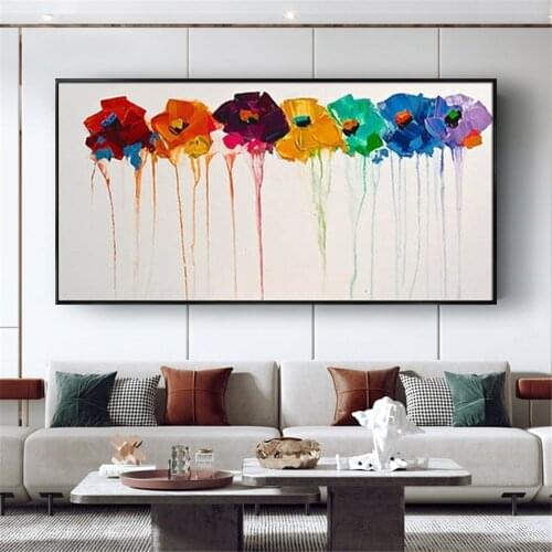 Hand Made Oil Painting On Canvas Abstract Oil Painting Modern Canvas Wall Art Living Room Decoration no Framed Flower Picture