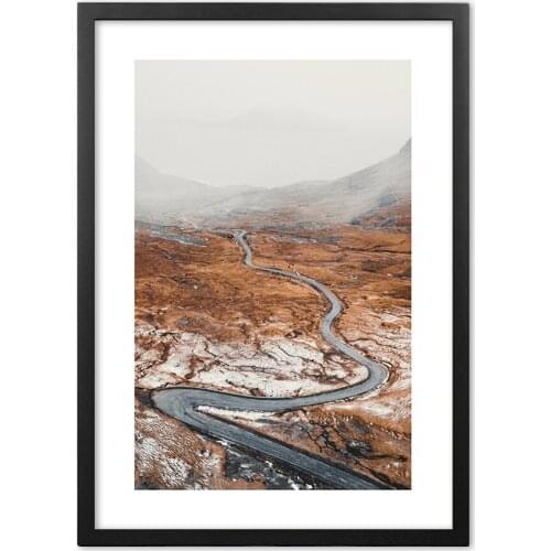 Nordic Mountains Highway Landscape Paper Painting Wall Art Paper Painting Landscape Wall Pictures For Living Room Decorative