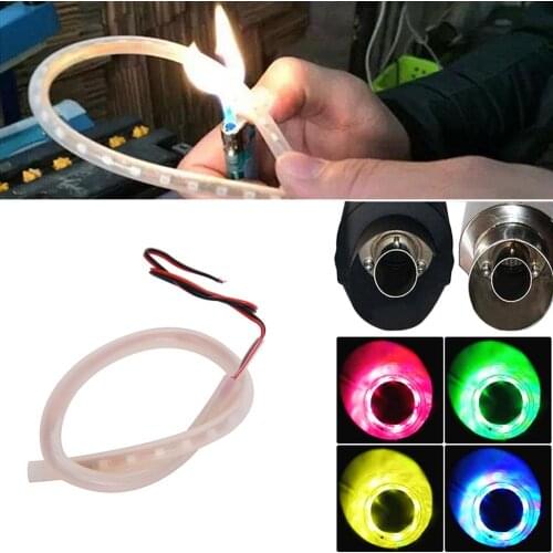 4 Colors Motorcycle LED Light Motorbike Exhaust Pipe Lamp Motorbike Scooter High-Temperature Resistant Light Modified Supplies