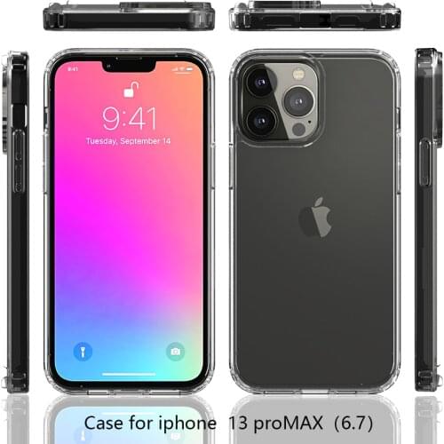 For iPhone 13 /13 Pro /13 Pro Max/13 Mini 12 11 Pro XS 8 PLUS Shockproof Clear Back Case Cover Soft tpu+acrylic anti-scratch
