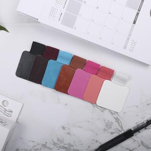 3pcs Climemo Brand Pen Clip, PU Leather Pen Holder, Self-adhesive Pencil Elastic Loop for Notebooks Journals Clipboards