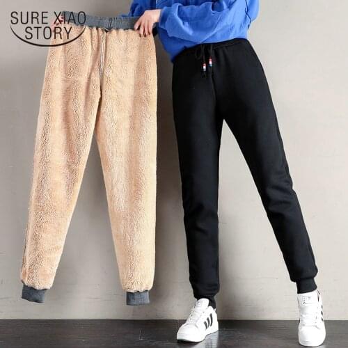 Plus Size Women Winter Thick Lambskin Cashmere Pants Warm Female Loose Cotton Pants Casual Harlan S-5XL Long Trousers 11699