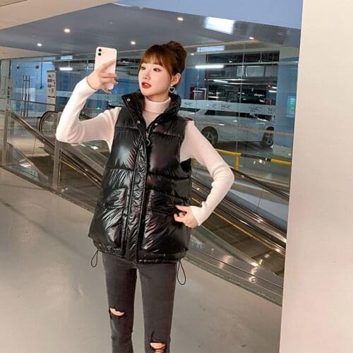 Women Spring Winter Vests 2021 Ladies New Solid Color Vest Cotton Padded Jacket Sleeveless Female Winter Waistcoat Vests Q81