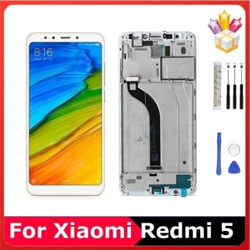 5.7" AAA Quality For Xiaomi Redmi 5 IPS Full Panel Glass LCD Display Touch Screen For Redmi 5 Frame Digitizer Replacement Parts