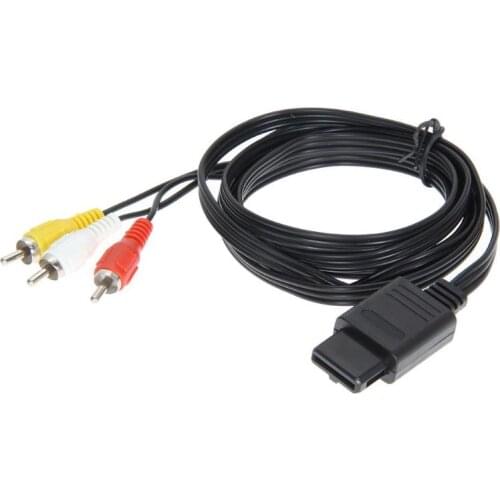 1.8M 6FT AV TV RCA Video Cord Cable for SNES Game Cube for Nintend N64/64 Game Cable for SFC 2 Audio Output Connectors
