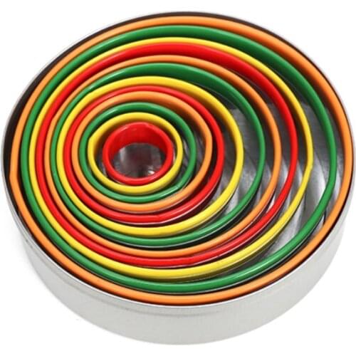 12pcs/Set Cookies Cutter Pastry Fondant Mold Stainless Steel Wedding Cake Decorating Tools Round Cutter Baking Accessories