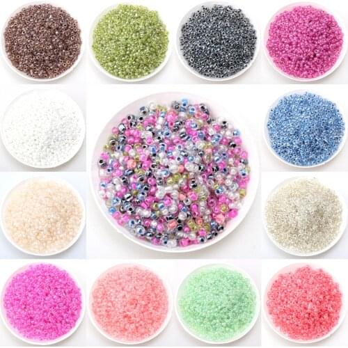 2MM/3MM/4MM Fantasy crystal inside colored Glass Seed Beads for Jewelry Making DIY Earring Necklace Bracelet Charms Handmade