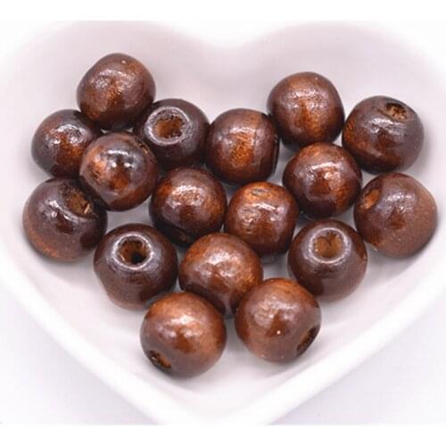 30pcs/lot 8/10/12/16/18mm Brown Wooden Bead Loose Wooden Bead DIY Jewelry Accessories