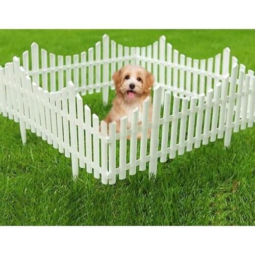 4PCS 60x32cm Garden Picket Fence Plastic Fence Garden Border Edging Garden Wedding Decor Garden Vegetable Small Fence