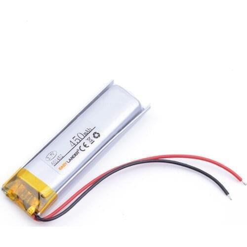 601452 Lithium polymer Li ion 3.7V 450mAh Battery For Bluetooth Headset Mouse Bracelet Wrist Watch MP3 MP4 GPS PSP 061452
